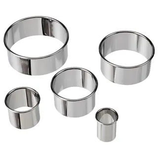 LÄTTBAKAD cookie cutter, set of 5, silver-colour
