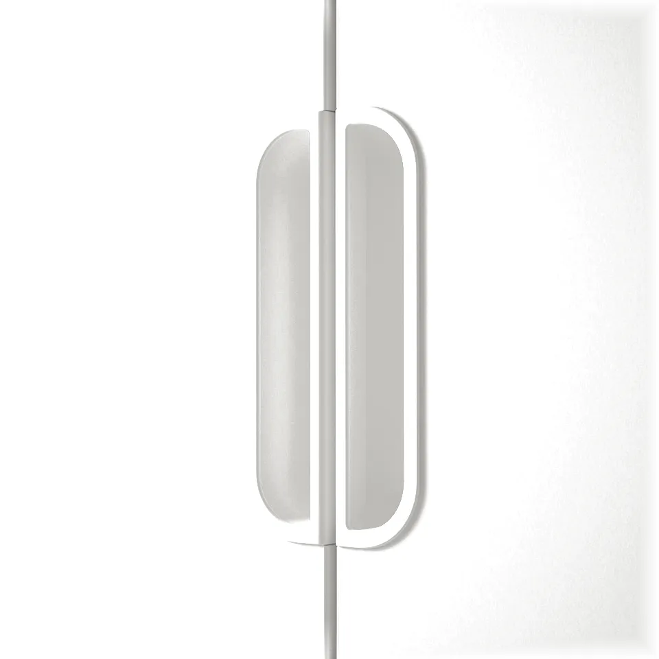 Modern, sleek storage cabinet with adjustable shelves; minimalist design, white finish.