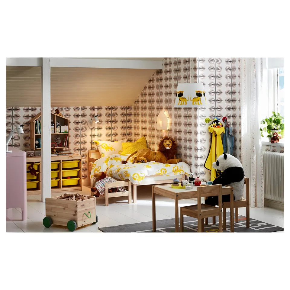 SNIGLAR Bed frame and guard rail, birch, 70x160 cm