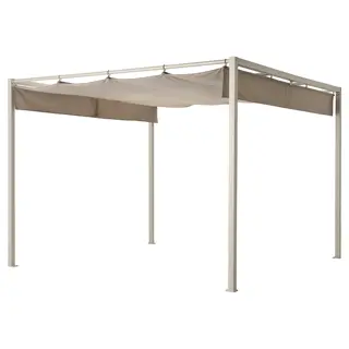 HAMMARÖN pergola, grey-beige/dark grey-beige, 300x300 cm