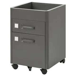 IDÅSEN drawer unit on castors, dark grey, Width 42 x Depth 47 x Height 61 cm