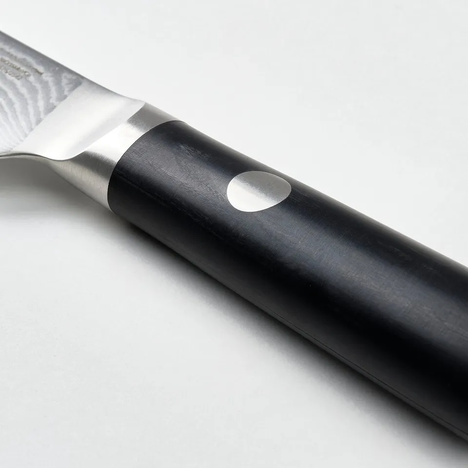 FJÄLLRÖDING Paring knife, damascus steel/black, 10 cm