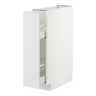 METOD / MAXIMERA base cabinet/pull-out int fittings, white/Stensund white, 20x60x80 cm