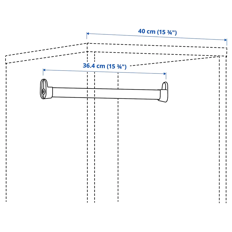 Illustration with measurements for the product: ALTARLIDEN.