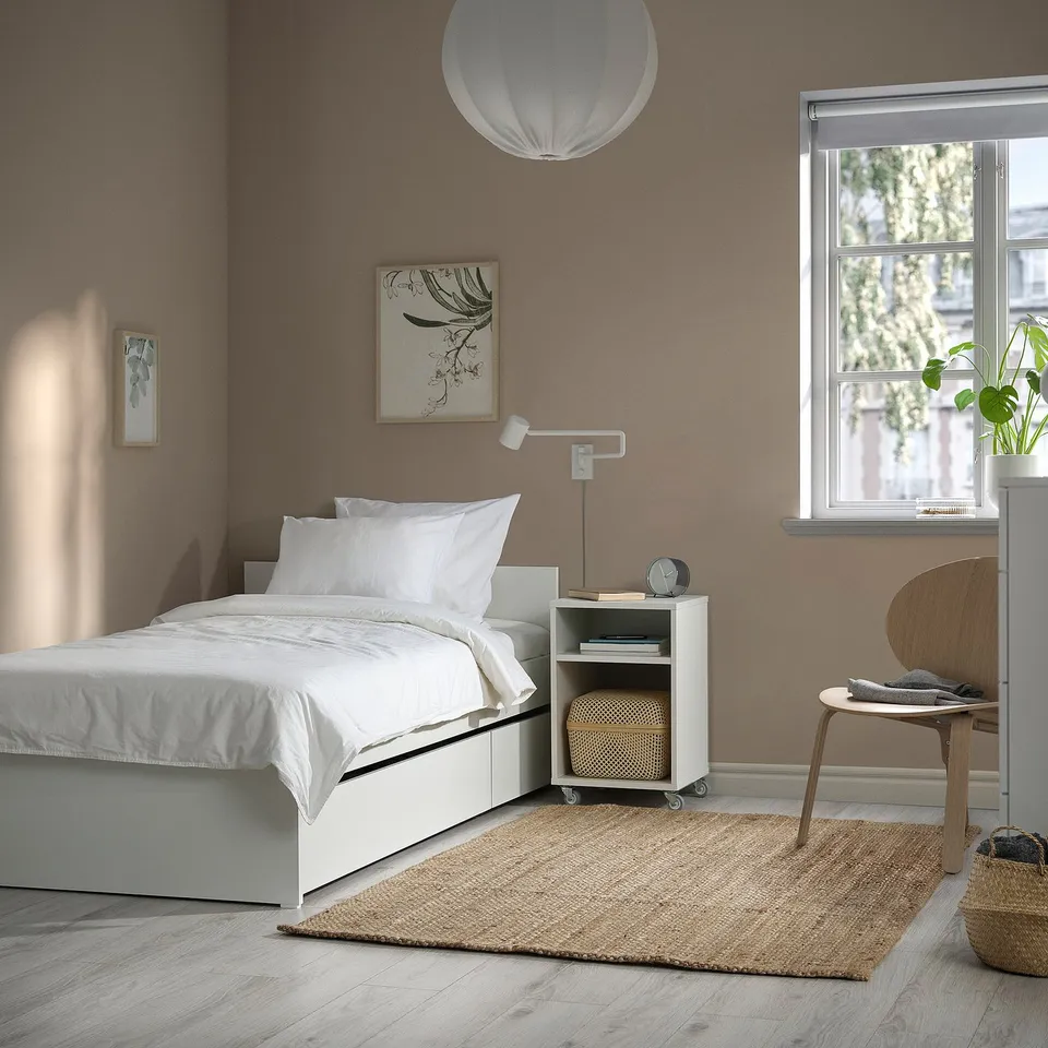 part: VIHALS bed frame with 2 storage boxes