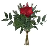 VINTERFINT artificial bouquet, in/outdoor/red, 35 cm