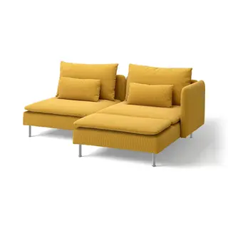 SÖDERHAMN 2-seat sofa, with chaise longue with armrest/Kelinge dark yellow, Width 192 x Depth 99 cm