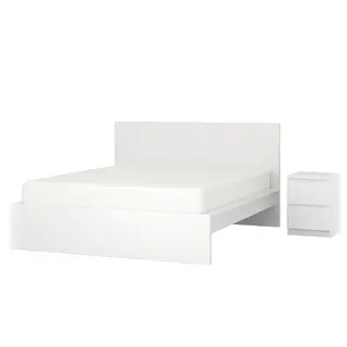MALM bedroom furniture, set of 2, white, 150x200 cm
