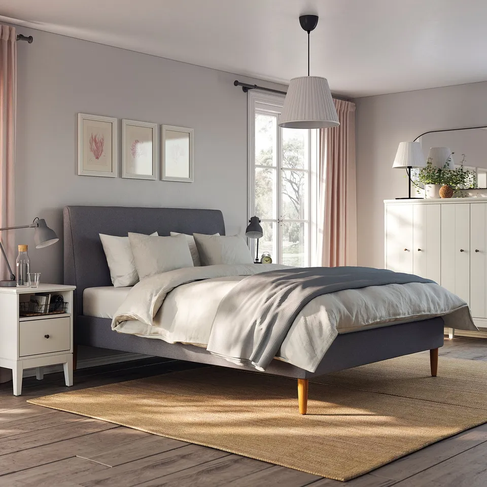 part: IDANÄS upholstered bed frame