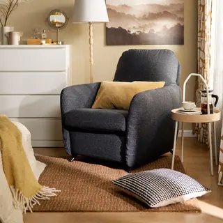BURVIK/EKOLSUND set: recliner + side table, Gunnared light brown-pink + white, Width 89 x Depth 97 x Height 103 cm