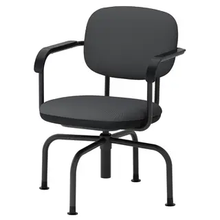 MULLSJÖ swivel chair, Gräsnäs dark grey, Width 67 x Depth 67 cm