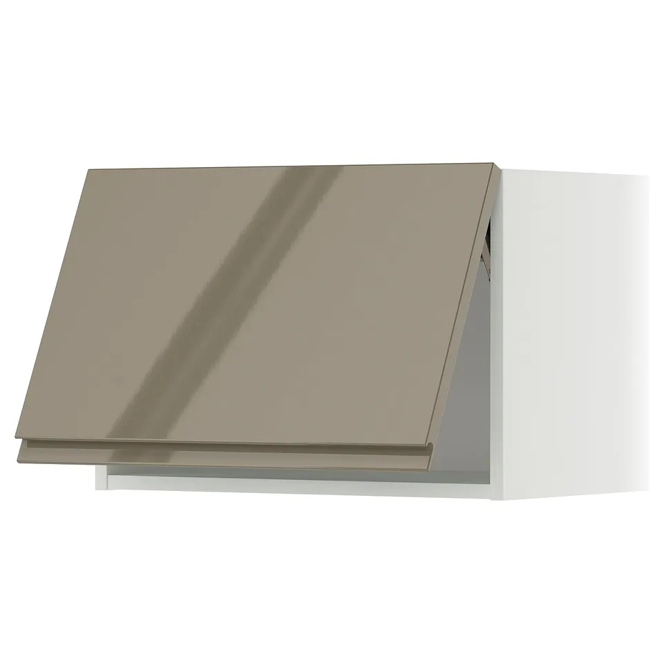 Modern kitchen cabinet, metallic bronze, rectangular, sleek design.