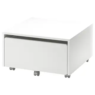SLÄKT storage box with castors, white, 62x62x35 cm