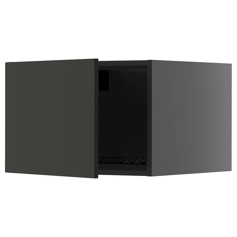 Modern black METOD kitchen cabinet, rectangular, with sleek design.