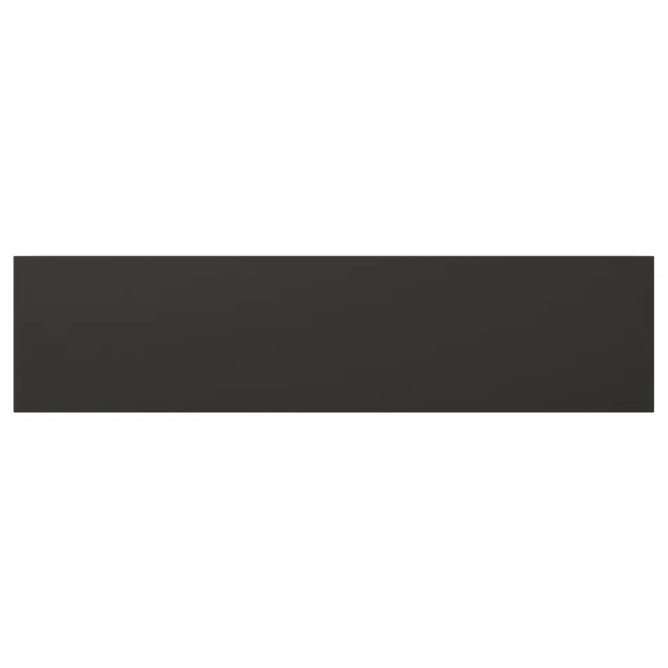 Black rectangular NICKEBO wall panel, sleek and modern, made from recycled materials.