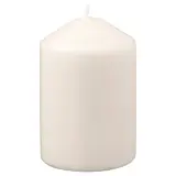LÄTTNAD unscented pillar candle, natural, 10 cm 26 hr