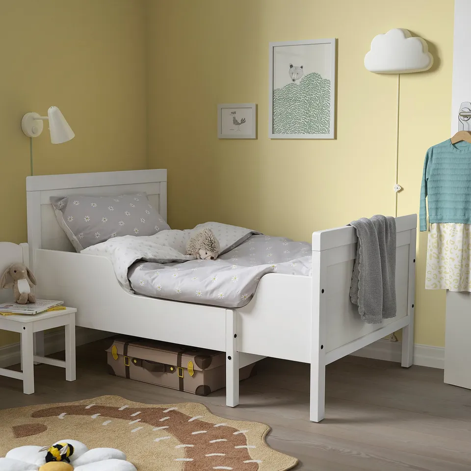 SUNDVIK Extendable bed, white, 80x200 cm
