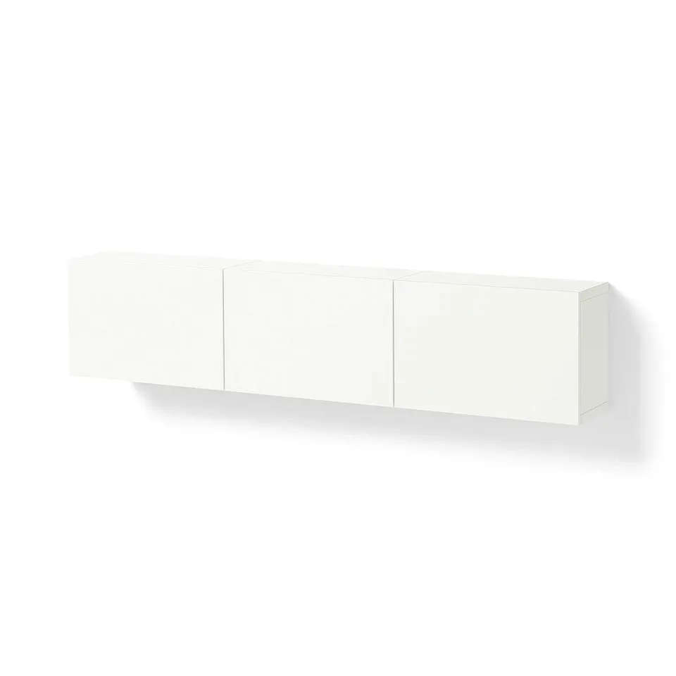 BESTÅ Wall-mounted cabinet combination, white/Lappviken white, 180x22x38 cm