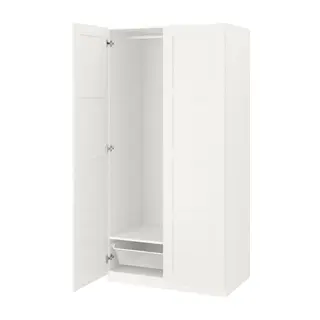 PAX / BERGSBO wardrobe, white/white, 100x60x201 cm