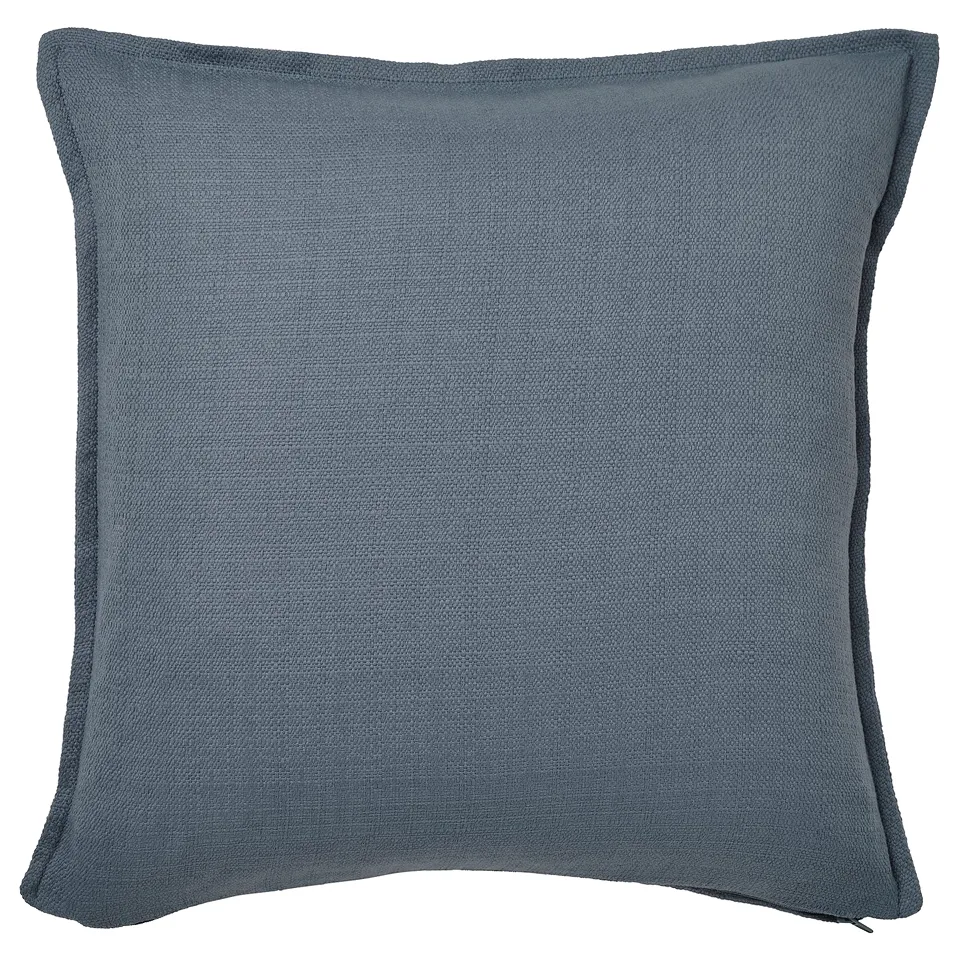 Blue-grey cushion, zip, textured