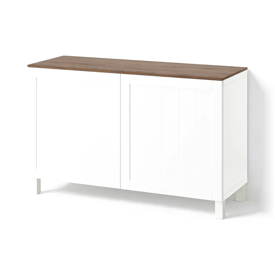 BESTÅ Storage combination with doors, white/Pipmakare white, 120x42x75 cm