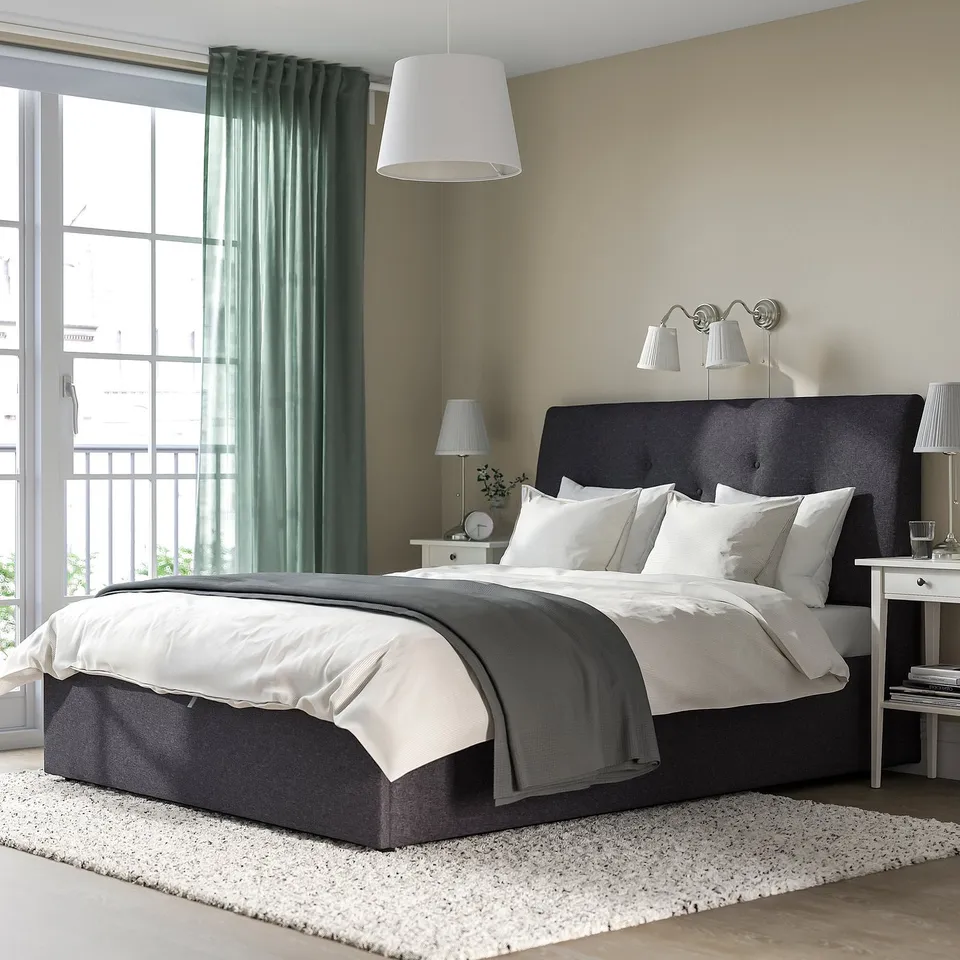 part: IDANÄS upholstered ottoman bed