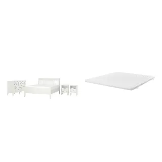 IDANÄS/ÅNNFJÄLLET Bed with 8cm thick mattress, coir, foam, super firm, white + super firm/white, 150x200 cm