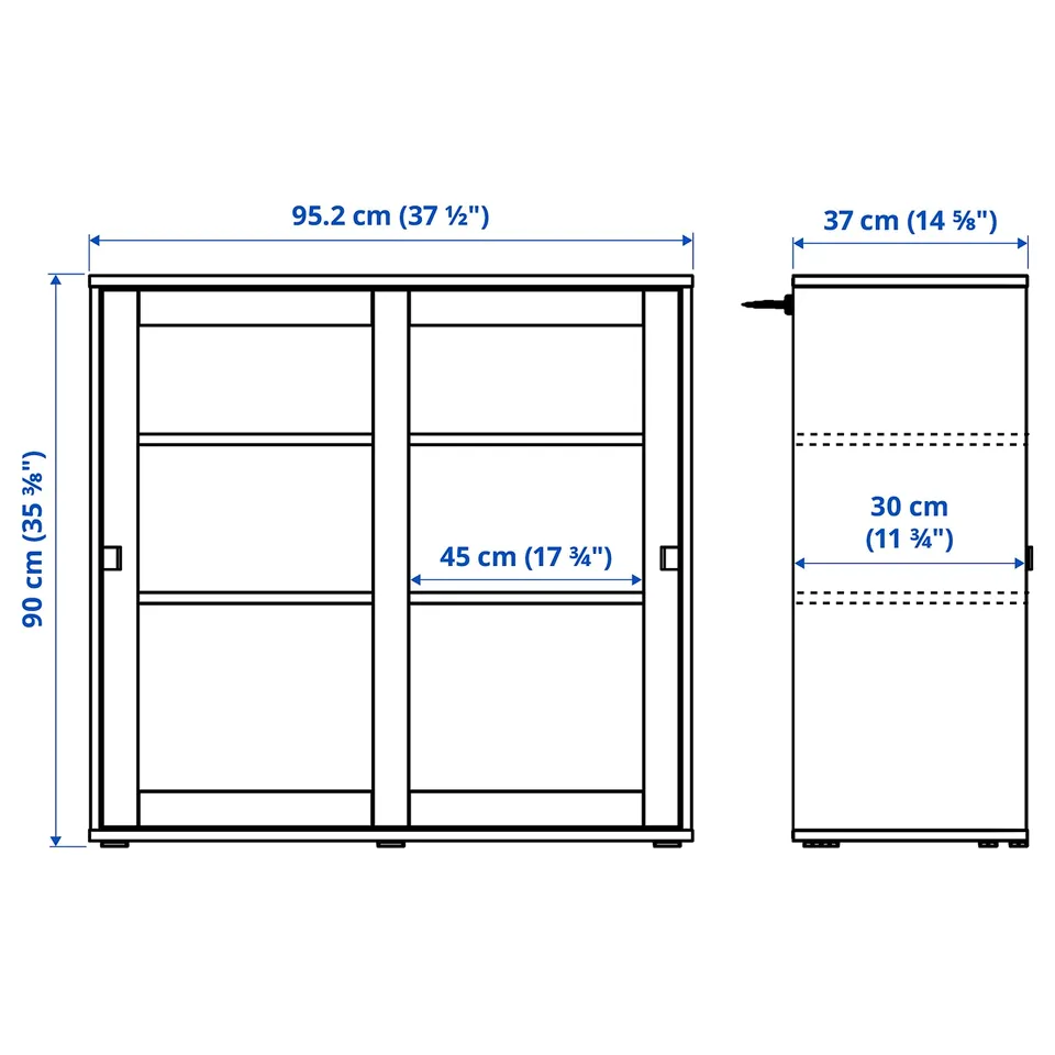 Illustration with measurements for the product: VIHALS.