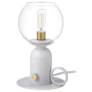 ÅSKMULLER table lamp, dimmable light grey, 24 cm