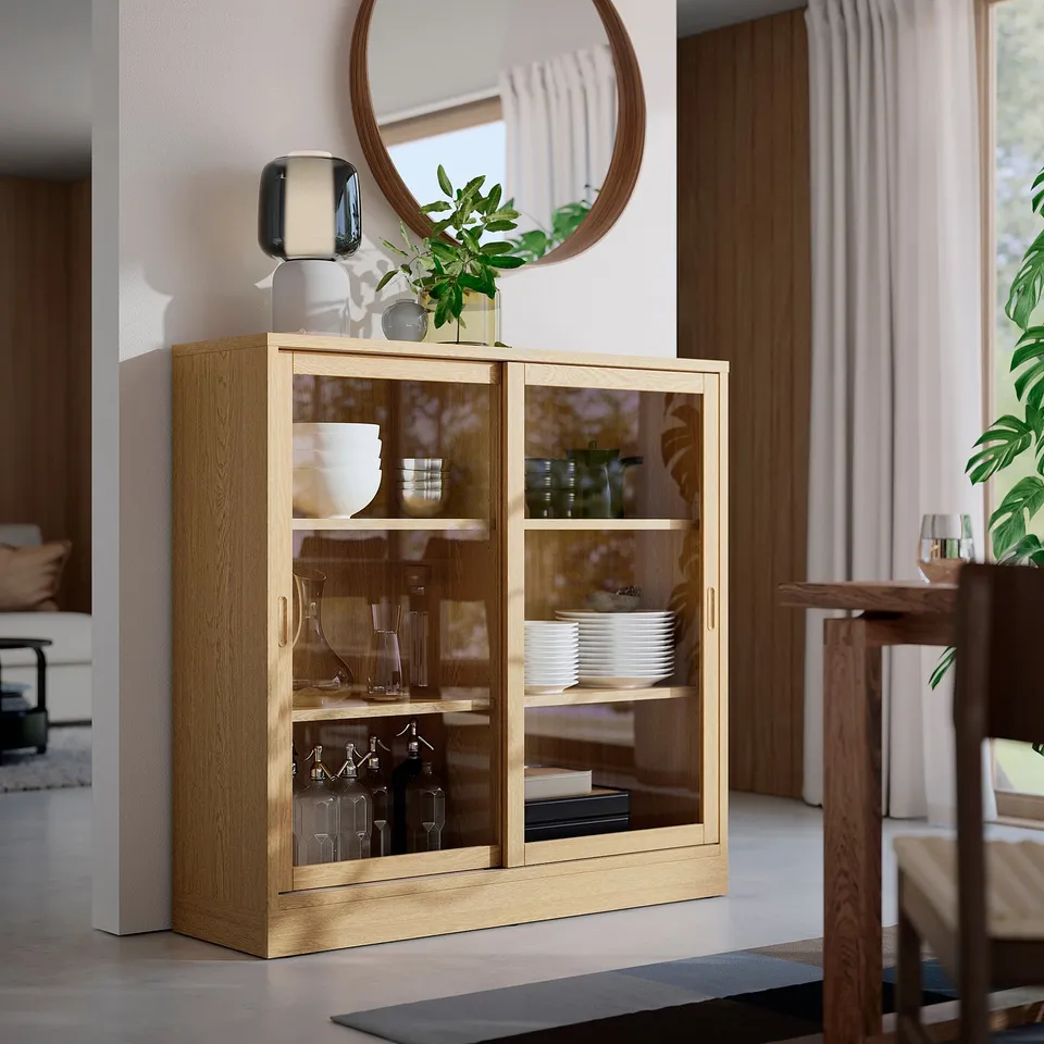 part: TONSTAD cabinet with sliding glass doors