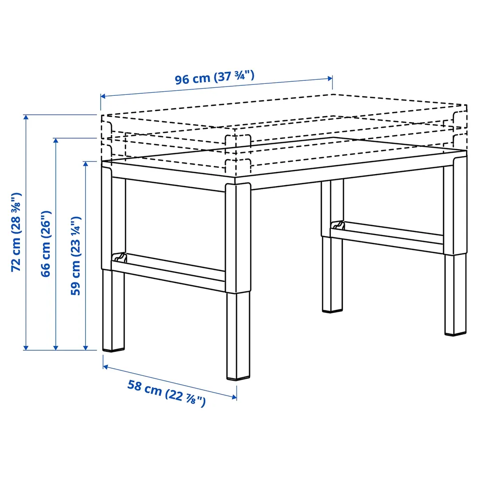 Illustration with measurements for the product: PÅHL.