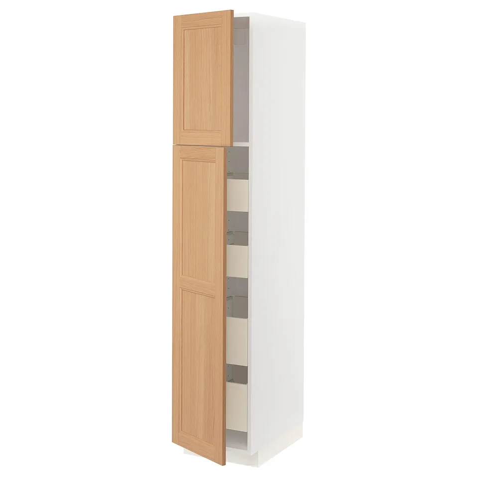 Oak ikea METOD kitchen cabinet with 2 doors and 2 drawers