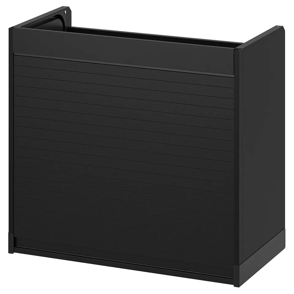 TITTEBO appliance storage: dark grey, rectangular, slim design, tambour door for hidden storage.
