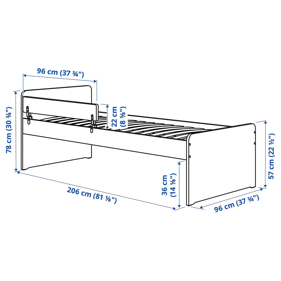 Illustration with measurements for the product: SLÄKT.