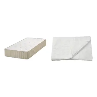 LUDDROS/VATNESTRÖM set: pocket sprung mattress + mattress protector, extra firm/natural, Length 200 x Width 120 cm