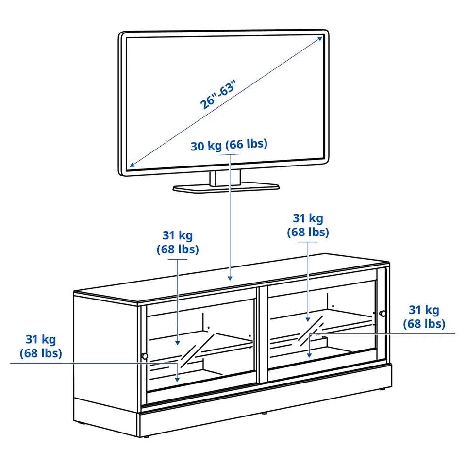 Illustration with measurements for the product: HAVSTA.
