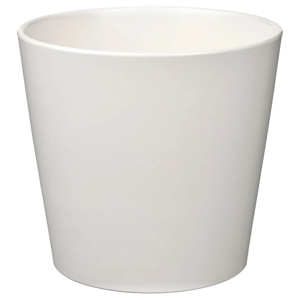 White cylinder planter