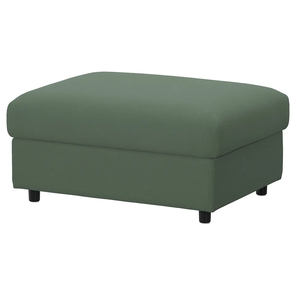 VIMLE Footstool with storage, Knäbäck grey-green