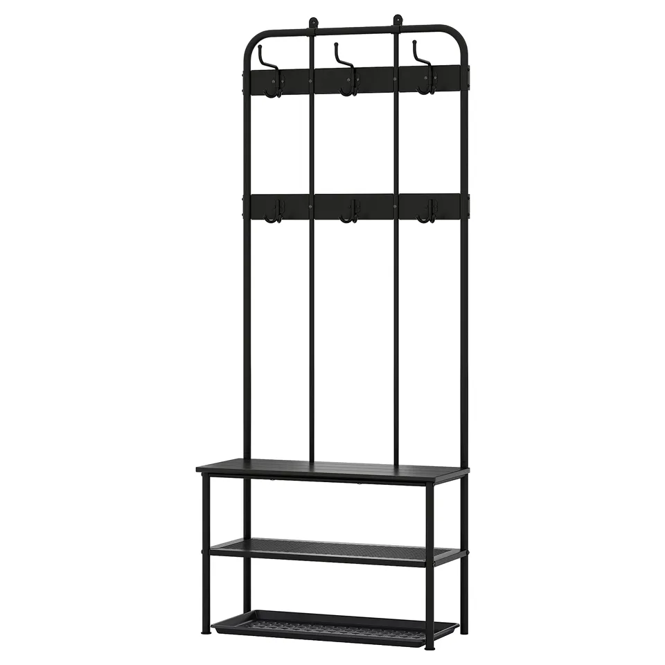 NIPÅSEN / BAGGMUCK Hallway furniture, set of 2, black/grey