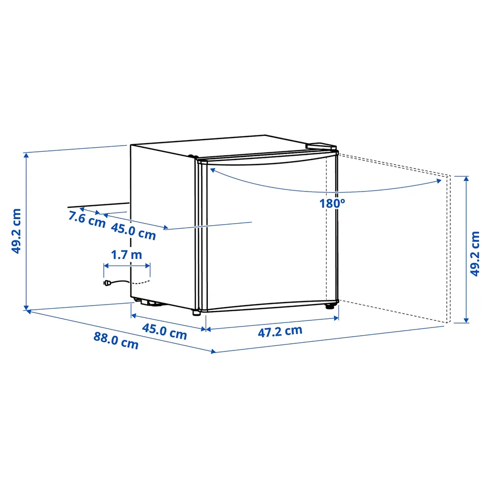 Illustration with measurements for the product: TILLREDA.