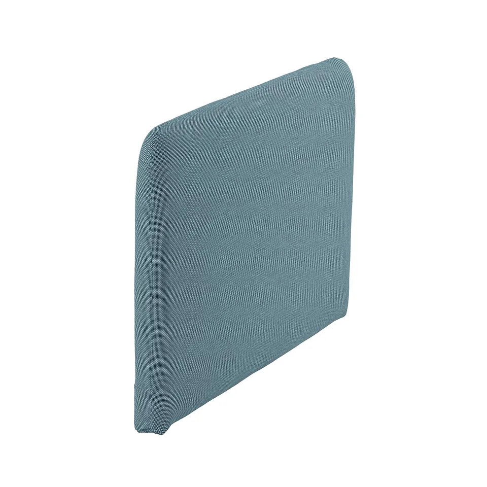 SÖDERHAMN pillow in blue, rectangular with rounded edges, textured fabric.