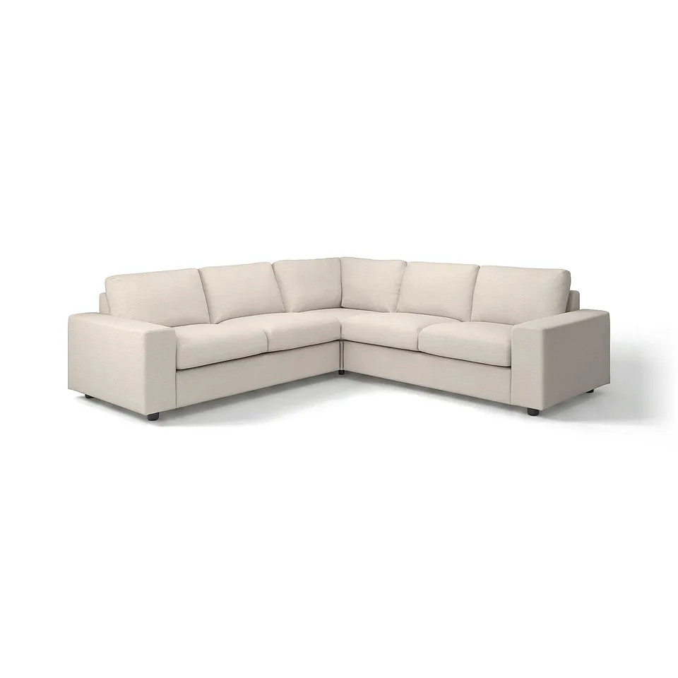 VIMLE sectional sofa, light grey, boxy, recycled fabric.
