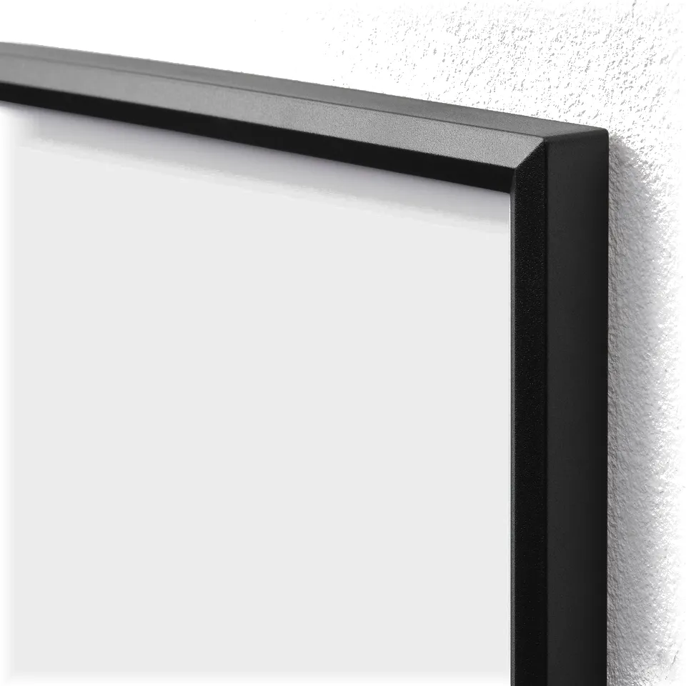 Black plastic picture frame, high quality, lightweight, sturdy.