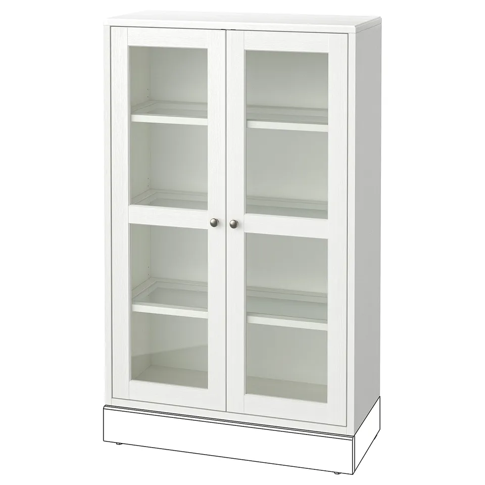 HAVSTA white cabinet, glass doors, pine wood.