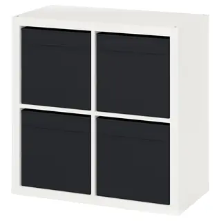 KALLAX shelving unit, white/Dröna black, 77x39x77 cm