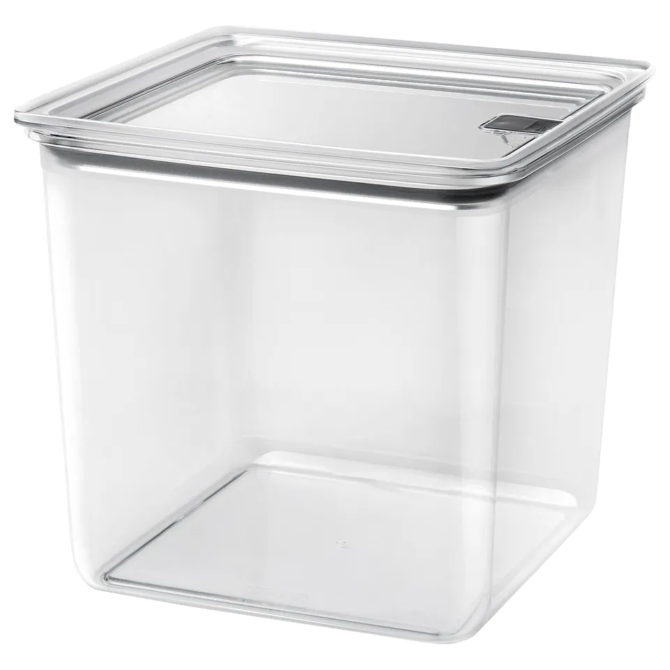 KORALLVIPPA Dry food jar with lid, transparent, 4.5 l