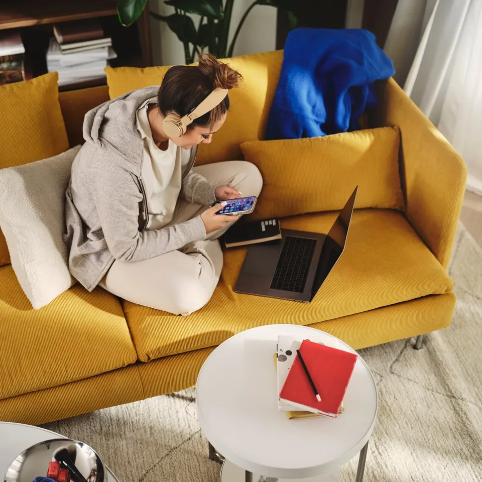 SÖDERHAMN Corner sofa, 6-seat, Kelinge dark yellow