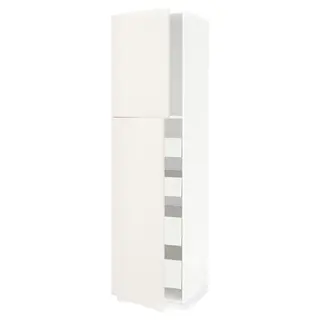 METOD / MAXIMERA hi cab w 2 doors/4 drawers, white/Veddinge white, 60x60x220 cm
