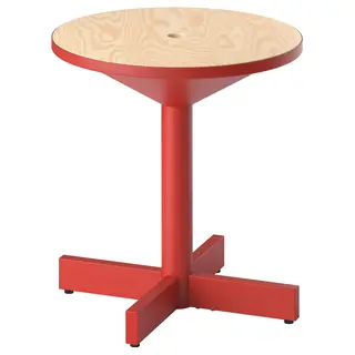 GRIMSARBO side table, pine plywood/bright red, Height 43 cm