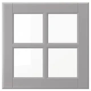 BODBYN glass door, grey, Width 39.7 x Height 39.7 cm